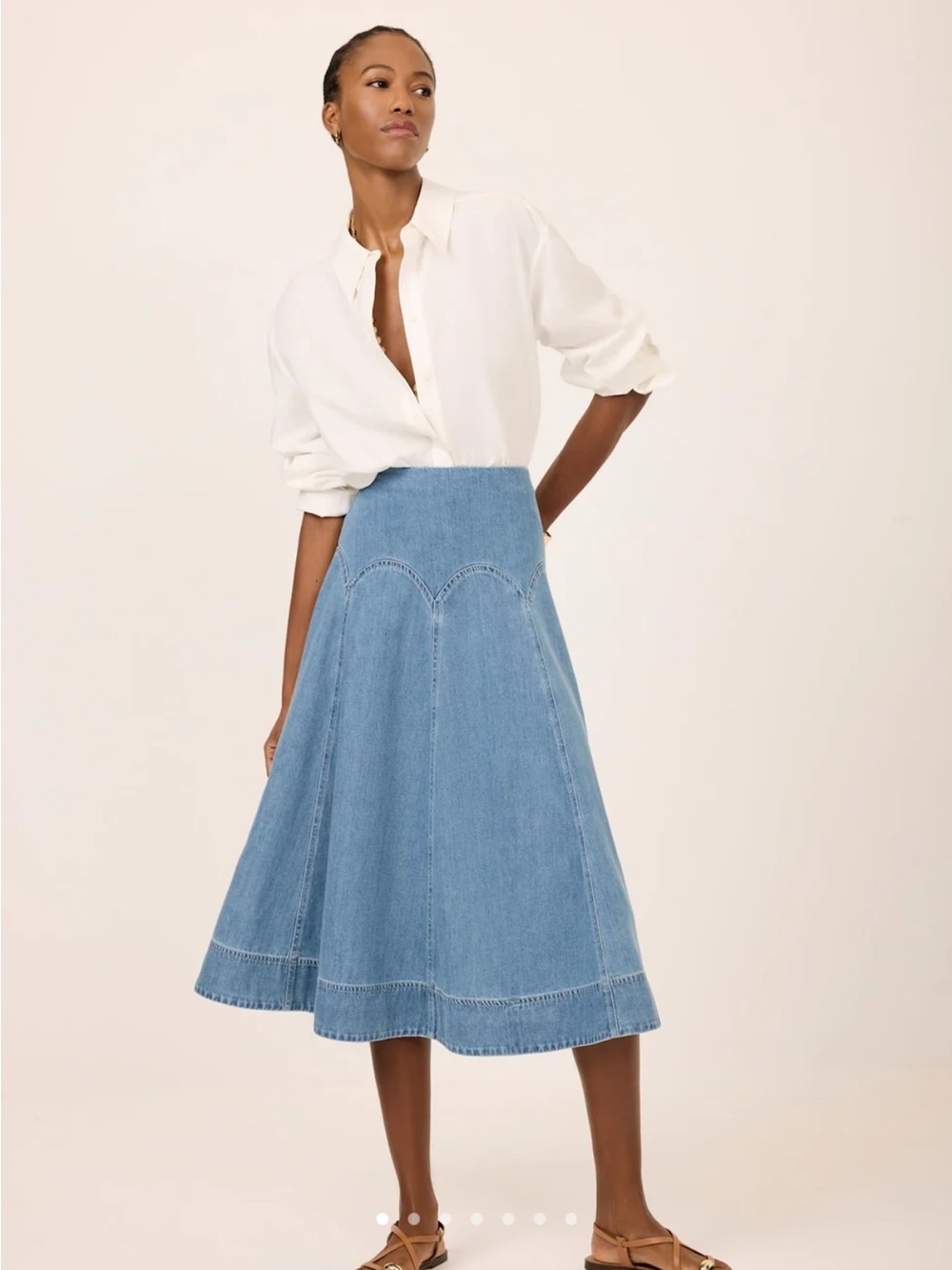 Mint Velvet Blue Denim A-Line Skirt